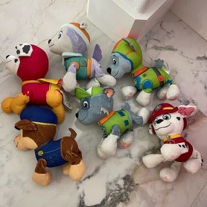 6 stuffed paw patrol characters plus 2 more!